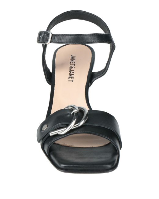Janet & Janet Black Sandals Leather