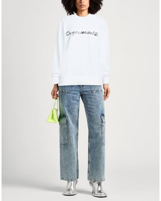 DSquared² White Sweatshirt Cotton