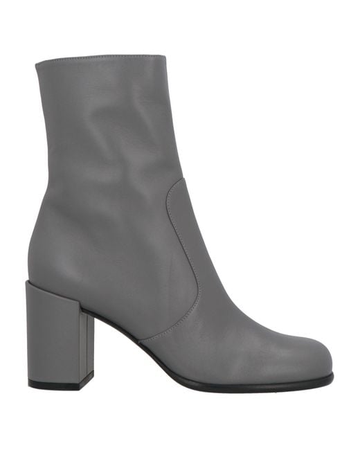 Sergio Rossi Gray Ankle Boots Leather