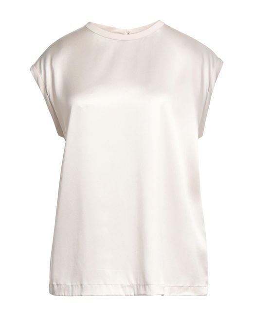 Brunello Cucinelli White Top Silk, Elastane, Brass