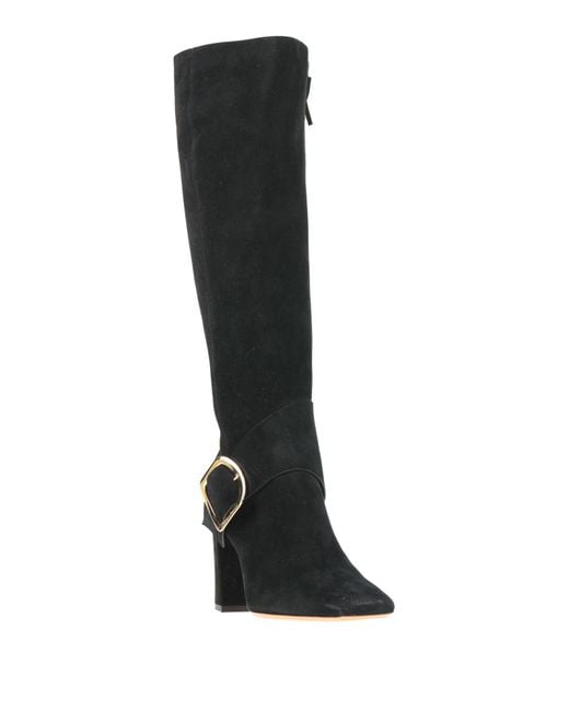 Santoni Black Boot Leather