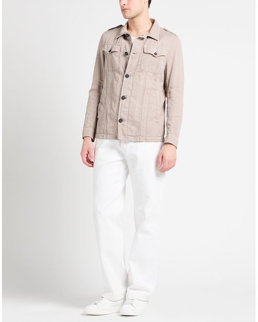 Messagerie Gray Taupe Shirt Cotton, Linen, Lyocell for men