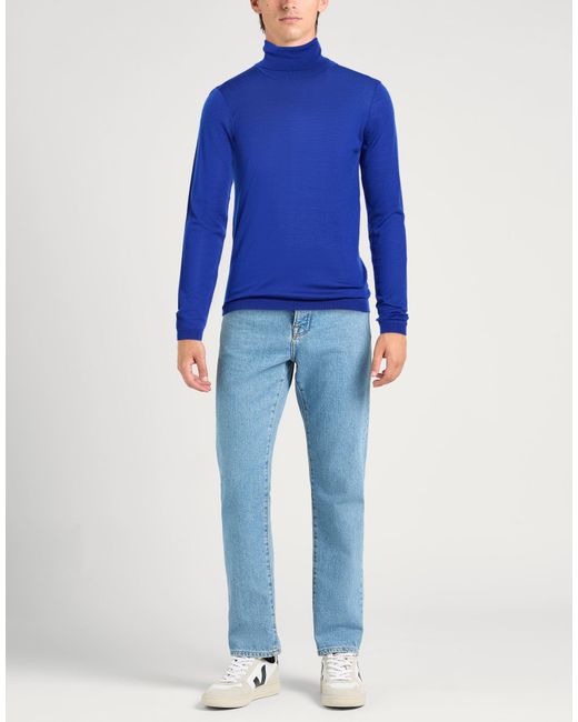 Daniele Alessandrini Blue Turtleneck for men