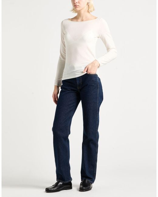 Majestic Filatures White Ivory T-Shirt Cotton, Cashmere