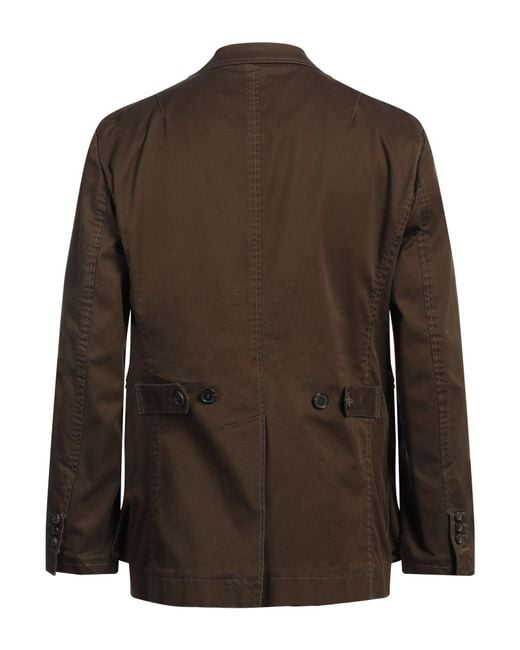 DSquared² Brown Military Jacket Cotton, Elastane for men