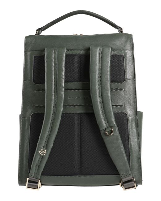 Piquadro Green Military Backpack Cow Leather
