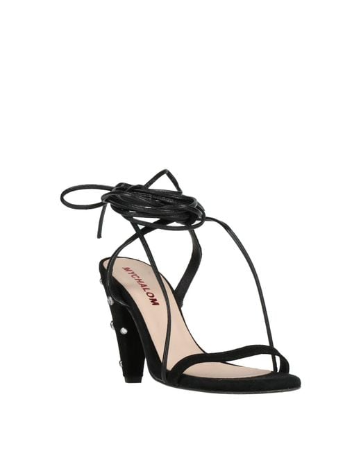 MyChalom Black Sandals Leather