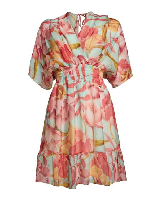 Liu Jo Red Light Mini Dress Viscose, Silk