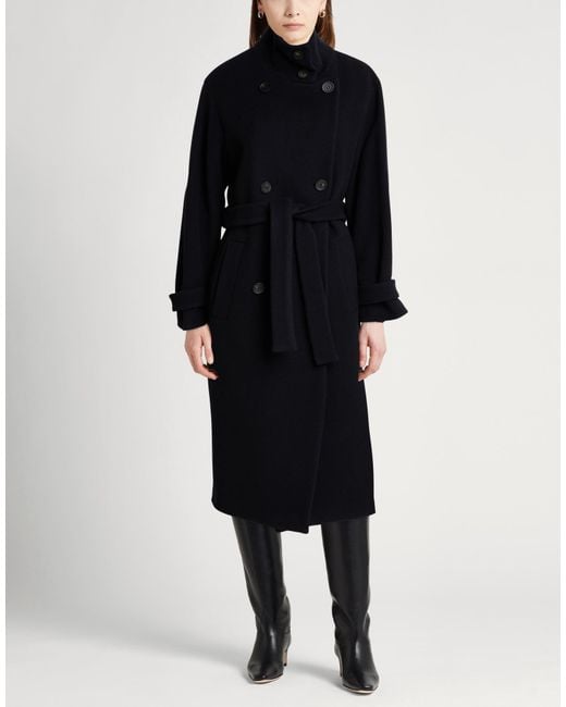 Peserico Black Coat Virgin Wool, Cashmere