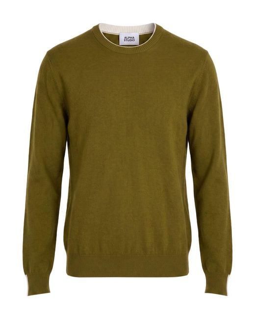 Pullover Alpha Studio de hombre de color Green
