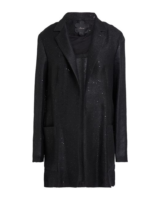 Mouche Black Blazer Linen, Polyester, Polyamide