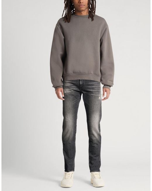 DIESEL Gray Jeans Cotton, Elastane for men
