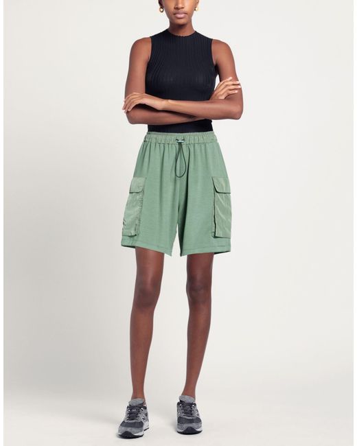 hinnominate Green Shorts & Bermuda Shorts Modal, Polyester, Elastane