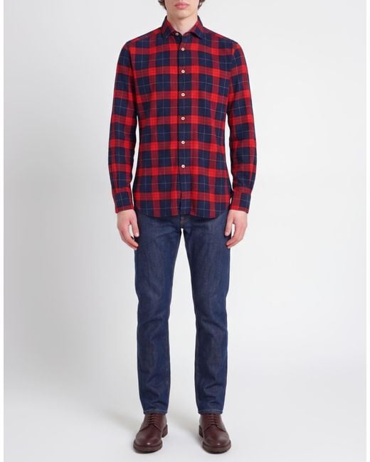 ALEX INGH Red Shirt Cotton for men