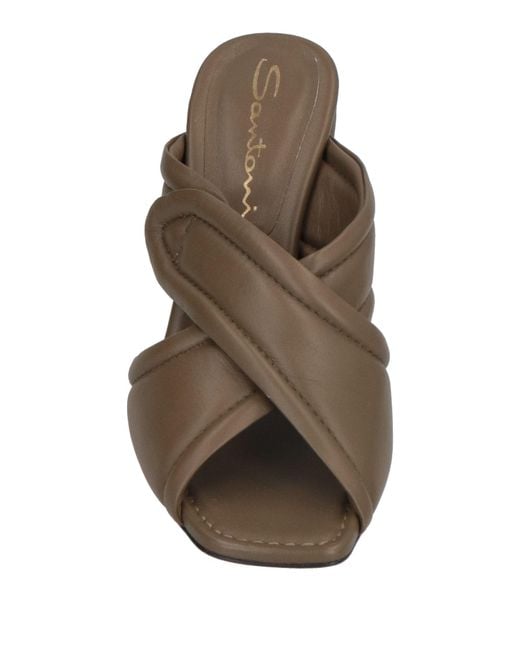 Santoni Brown Crossover Straps Sandals