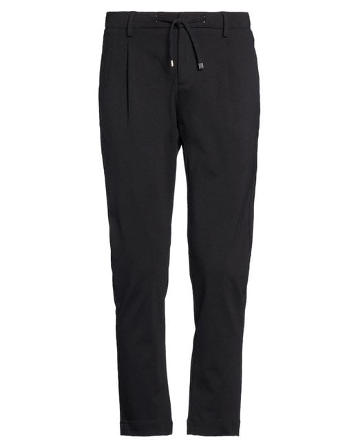 Yan Simmon Black Pants Cotton, Polyamide, Elastane for men