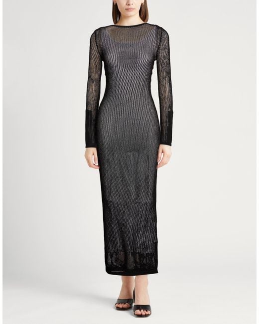 Sportmax Black Maxi Dress Viscose, Polyamide