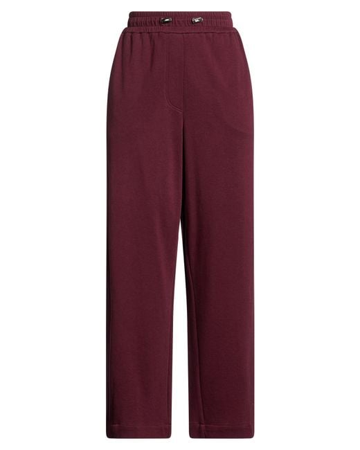 Brunello Cucinelli Red Pants Cotton, Polyamide