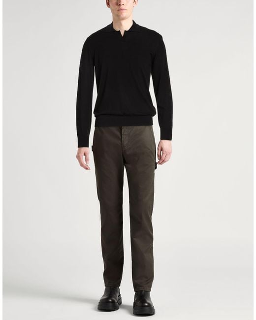 Roberto Collina Black Sweater Merino Wool for men