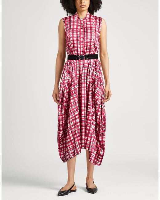 High Red Midi Dress
