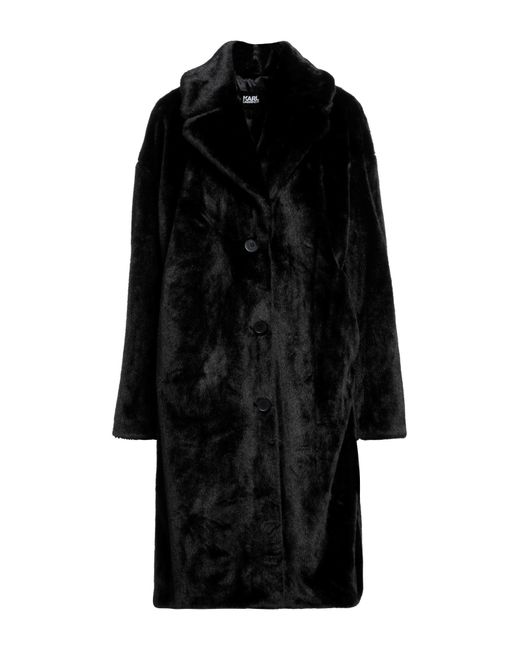 Karl Lagerfeld Teddy Coat in Black | Lyst UK