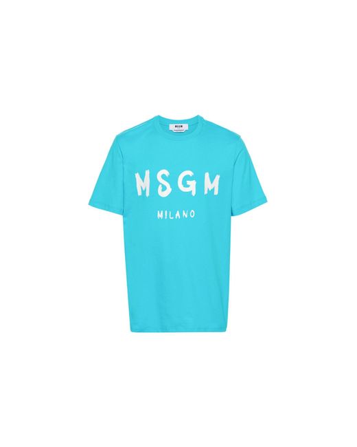 T-shirt di MSGM in Blue da Uomo