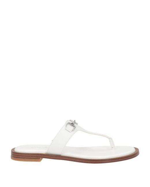 MICHAEL Michael Kors White Thong Sandal Leather
