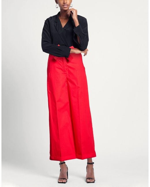 SOLOTRE Red Pants Cotton