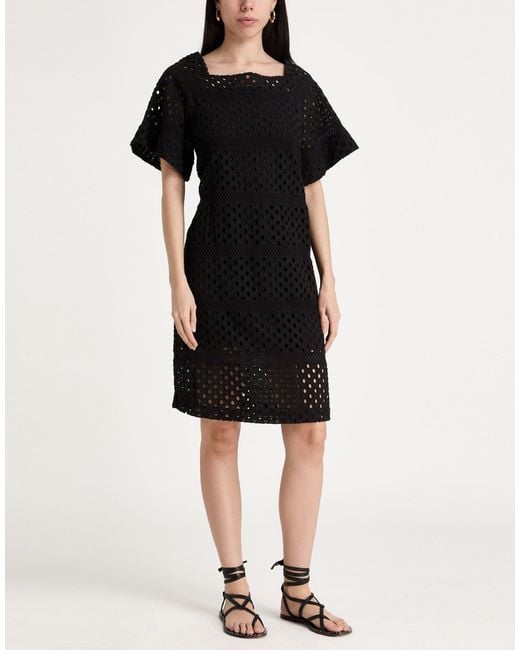 YMC Women's Black Midi Dress Cotton