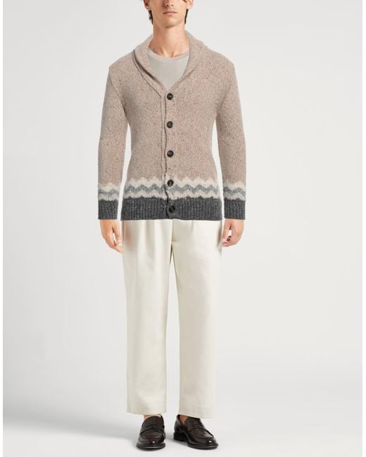 Eleventy Natural Sand Cardigan Wool, Cashmere, Elastane for men