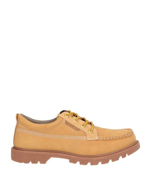 Caterpillar Brown Sand Lace-Up Shoes Leather for men