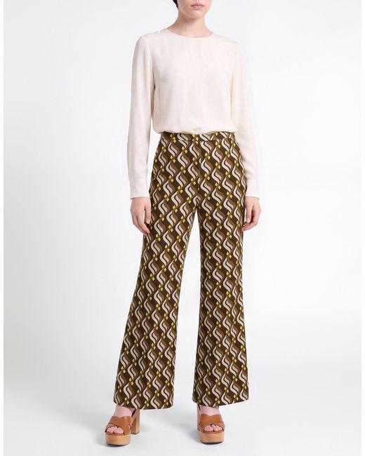 Maliparmi Natural Khaki Pants Polyester, Elastane