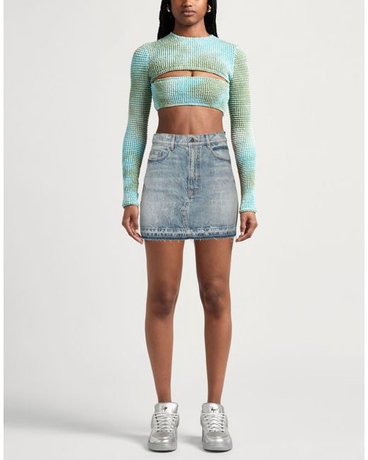 Amiri Blue Denim Skirt