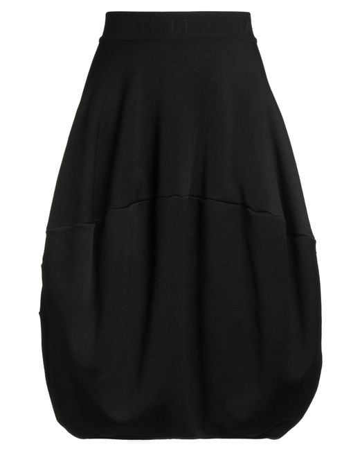 Liviana Conti Black Midi Skirt Virgin Wool