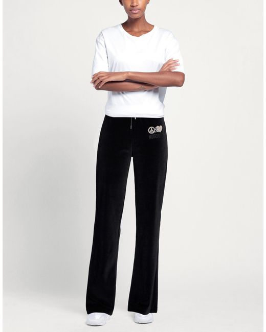Moschino Black Pants Cotton, Polyester