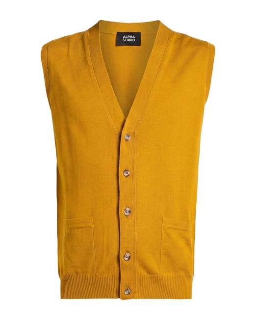 Cardigan Alpha Studio pour homme en coloris Yellow