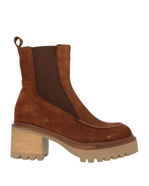 Mjus Brown Camel Ankle Boots Leather