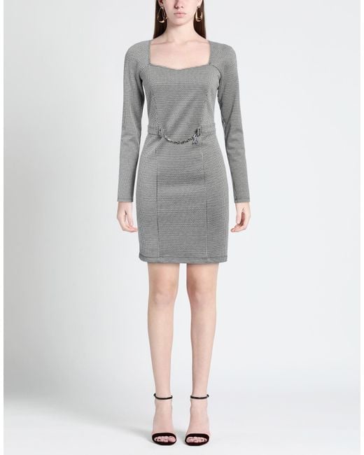 Patrizia Pepe Gray Mini Dress Polyester, Viscose, Elastane