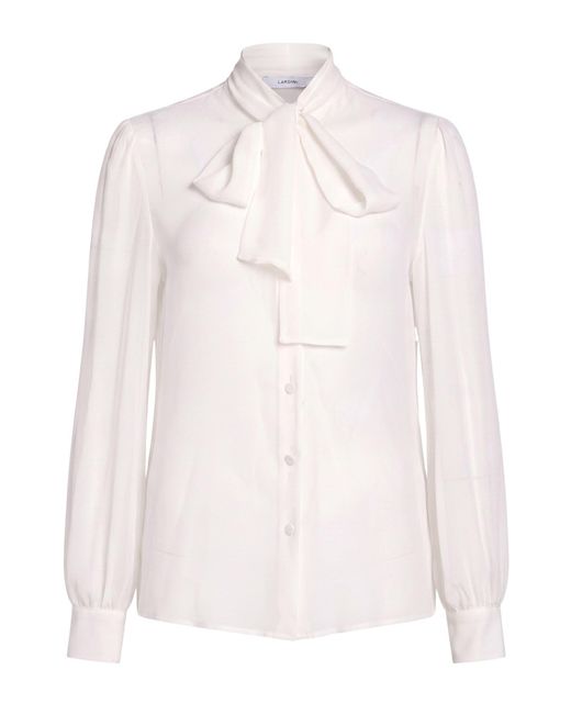 Lardini White Shirt Silk, Elastane