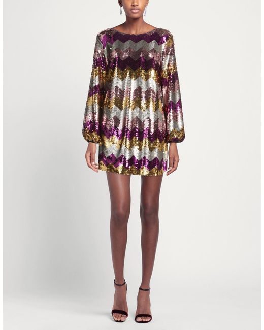 Babylon Purple Mini Dress Polyester, Elastane