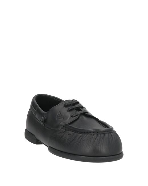 Emporio Armani Black Loafers Calfskin for men