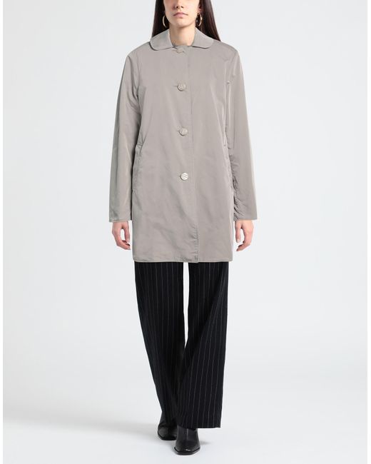 Jan Mayen Gray Overcoat & Trench Coat Polyester