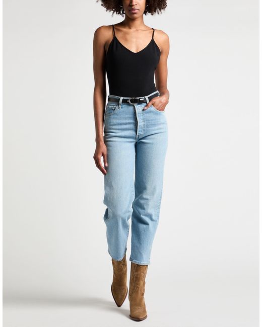 Re/done Black Bodysuit Cotton, Elastane
