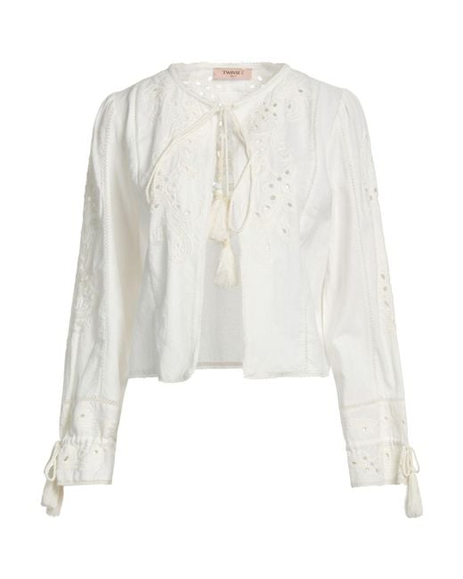 Twinset White Jacket Cotton, Linen