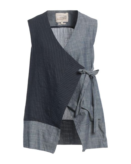ALESSIA SANTI Blue Midnight Top Cotton, Linen, Polyamide, Polyester