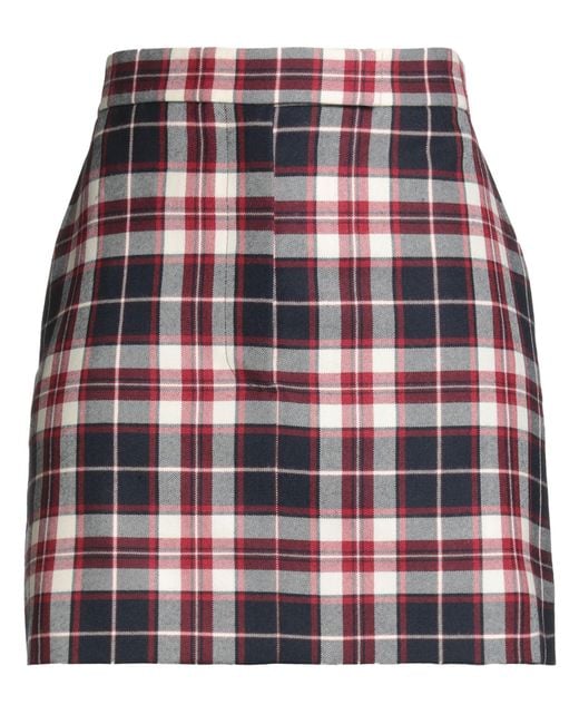 Thom Browne Red Mini Skirt Wool