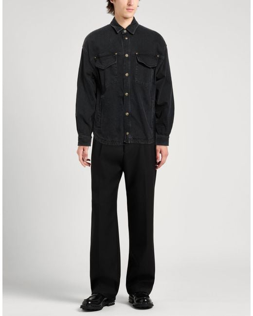 Versace Jeans Couture Black Denim Outerwear Cotton, Elastane for men