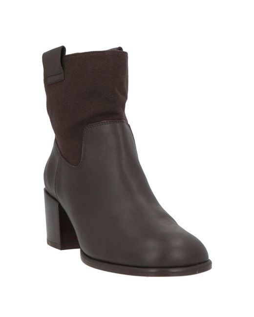 Castaner Brown Ankle Boots Leather, Textile Fibers