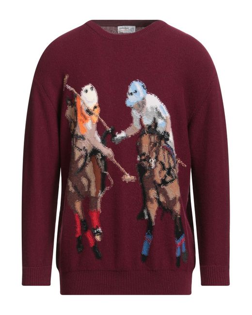 Ballantyne Men's Red Burgundy Sweater Cashmere