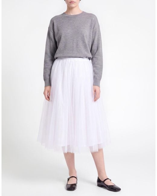Comme des Garçons White Midi Skirt Nylon